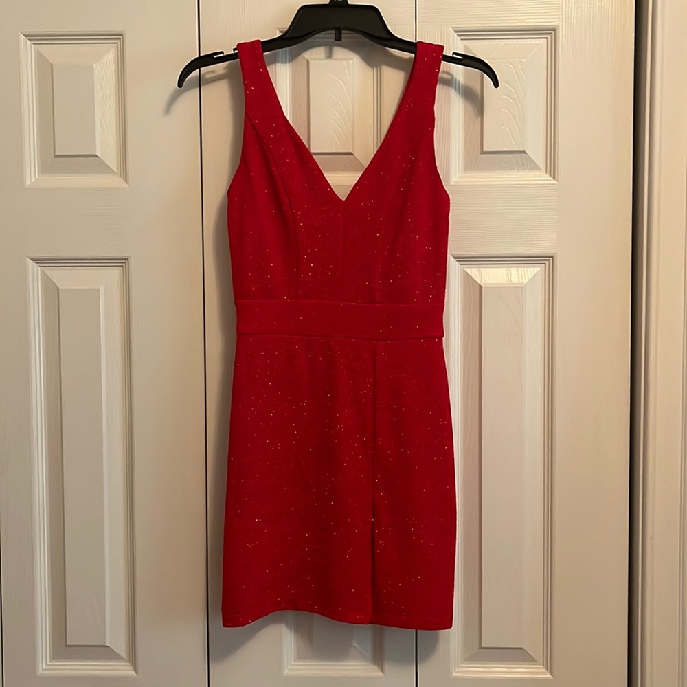 size 0 red sparkly Midnight Doll dress